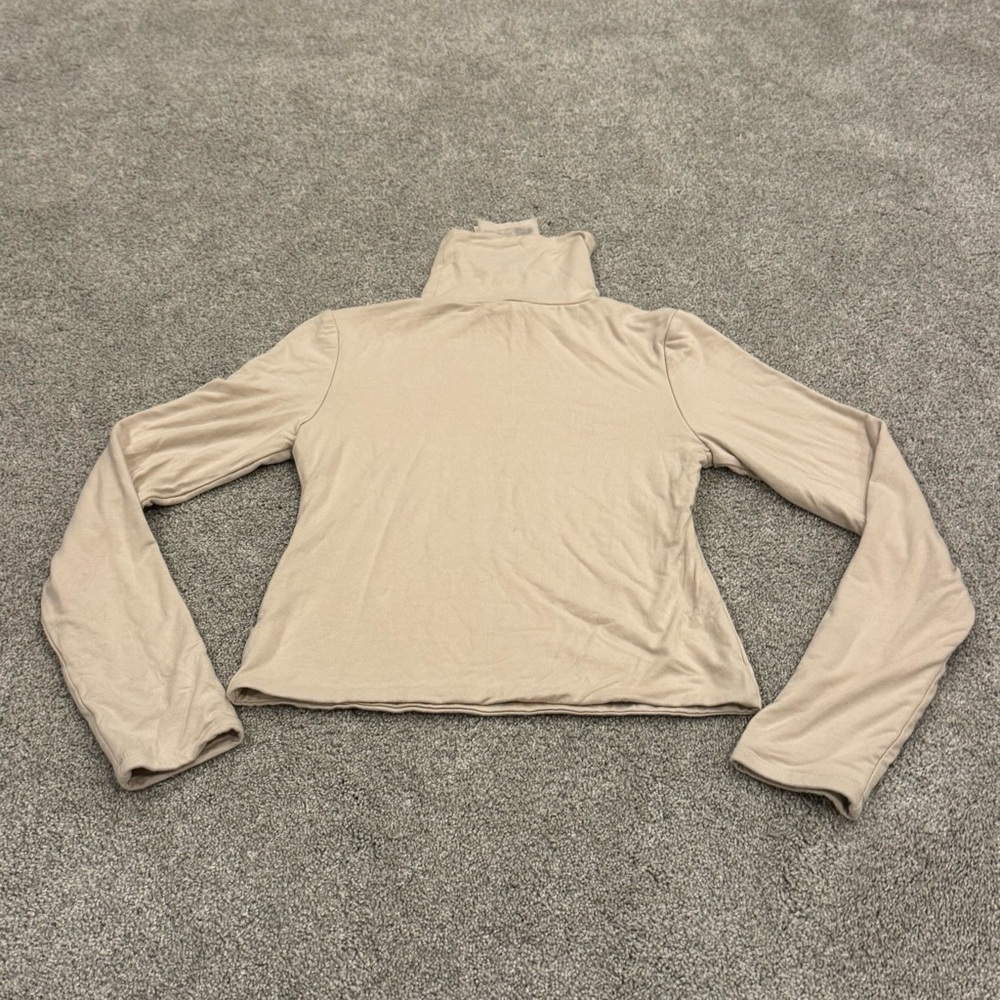 Nwt Re Ona Turtleneck Longsleeve Top In Ivory Cream Size Medium — image 4 of 8